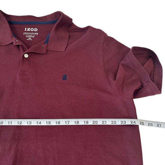 Izod Advantage Performance Polo Shirt SZ XXL Burgundy Cotton Blend Stretch - Picture 6 of 10
